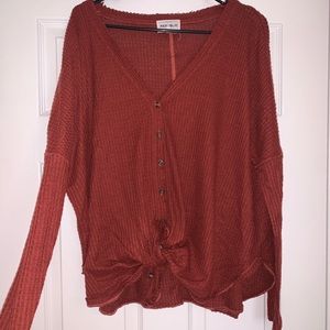 BURNT ORANGE LONG SLEEVE SWEATER